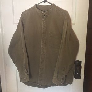 Eddie Bauer Khaki Denim Work-shirt Men’s Large